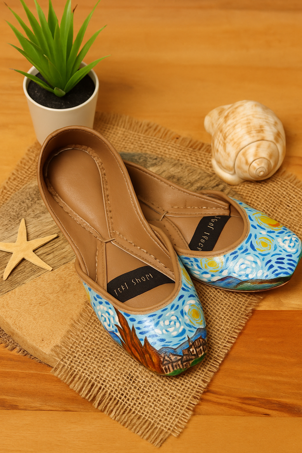 Starry night hand painted khussa Starry night hand painted khussa