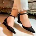 Black Ankle Strap Pumps For Her-7235 - Image 3