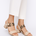 beige Block Heels For Her