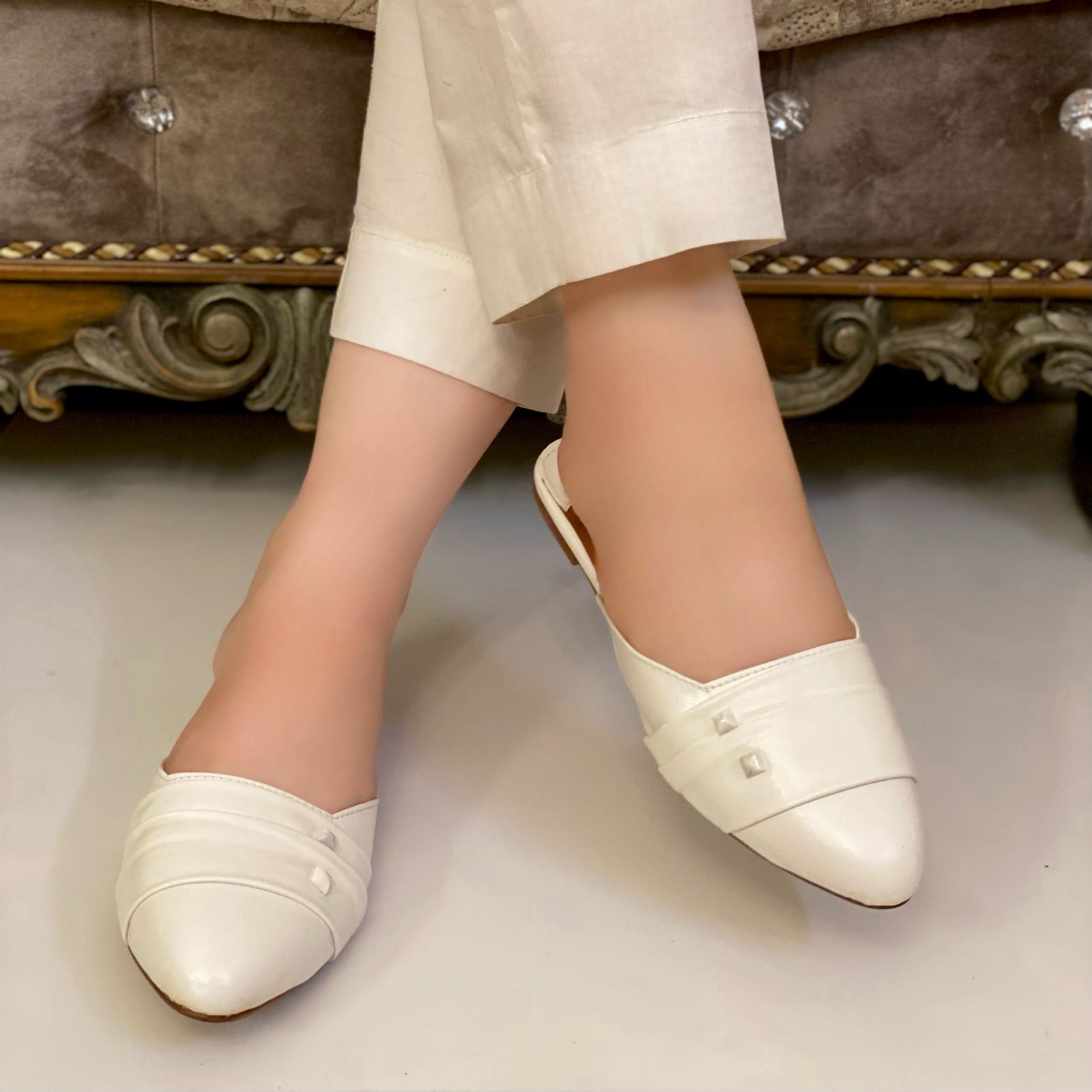 White Mules For Her White Mules For Her