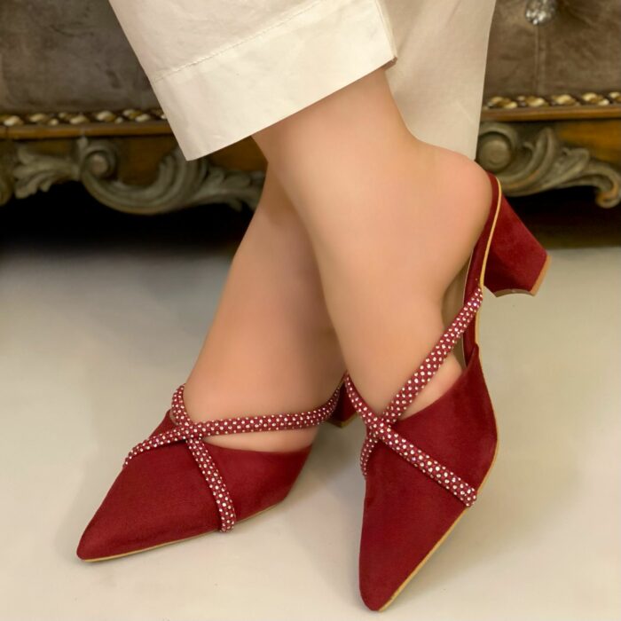 maroon pumps for her