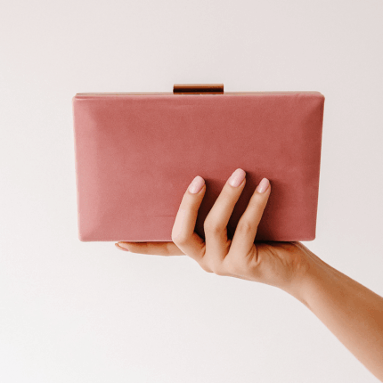 Light Pink Plain velvet Clutch For Her-Cl-130
