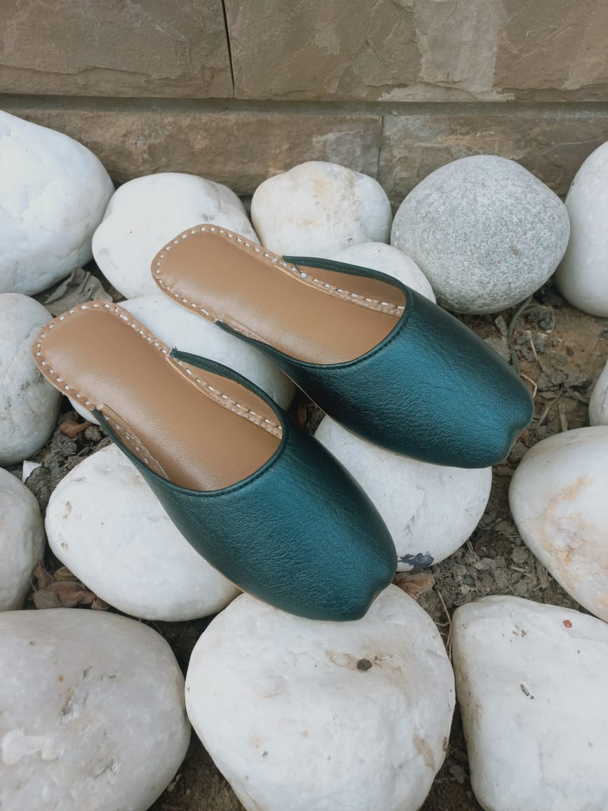 Khussa Slipper In Green Khussa Slipper In Green