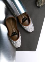 Silver Khussa With White Thread Work-2449 - Image 2