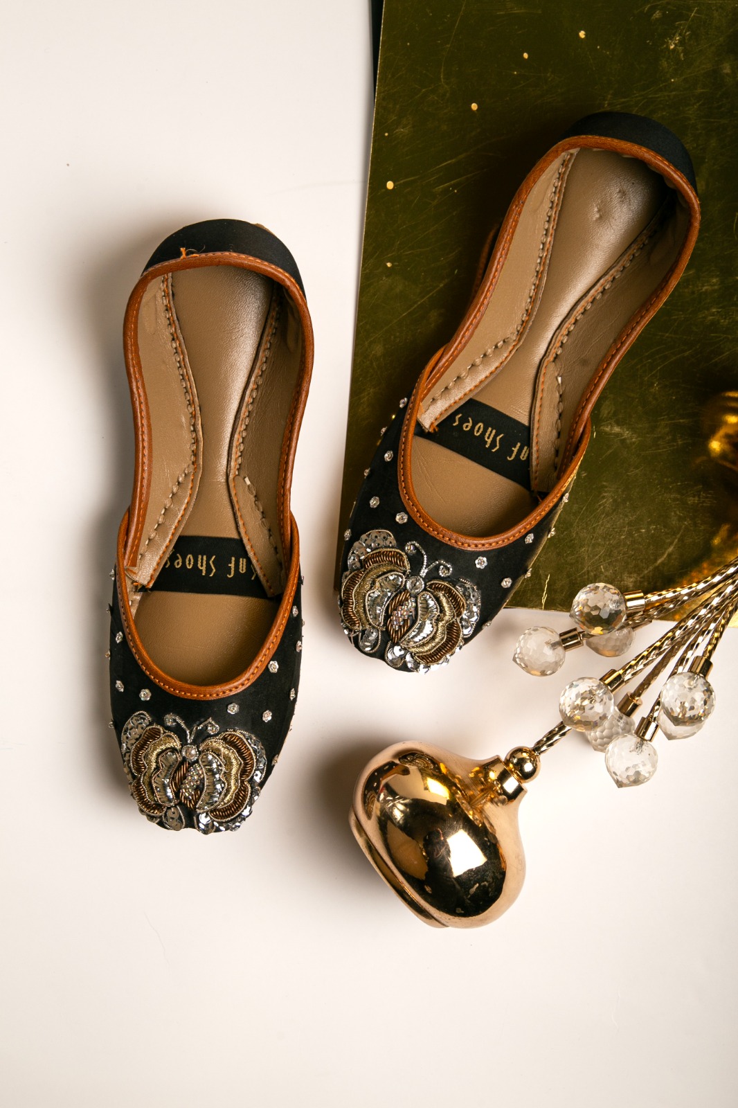 Butterfly Khussa In Black Butterfly Khussa In Black