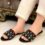 Black Flowers Flat For Her -3307 - Image 2