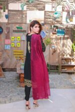 Midnight Elegance - Embroidered Unstitched 3-piece suit - Image 2