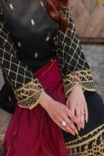 Midnight Elegance - Embroidered Unstitched 3-piece suit - Image 3