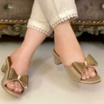 Golden Bow Heels For Her