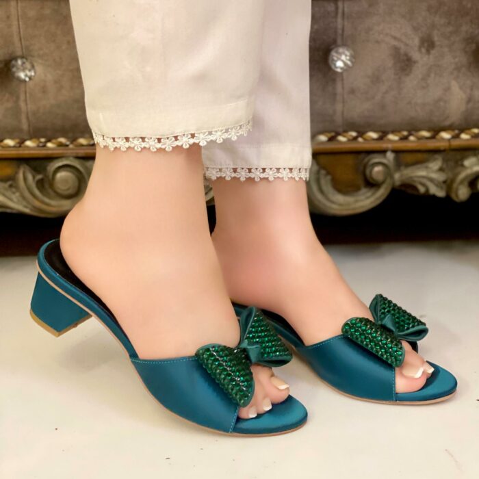 Green Bow Heels For Her-7262 - Image 2
