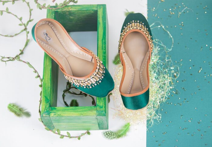 Green Embroidered Khussa 2231 - Image 2