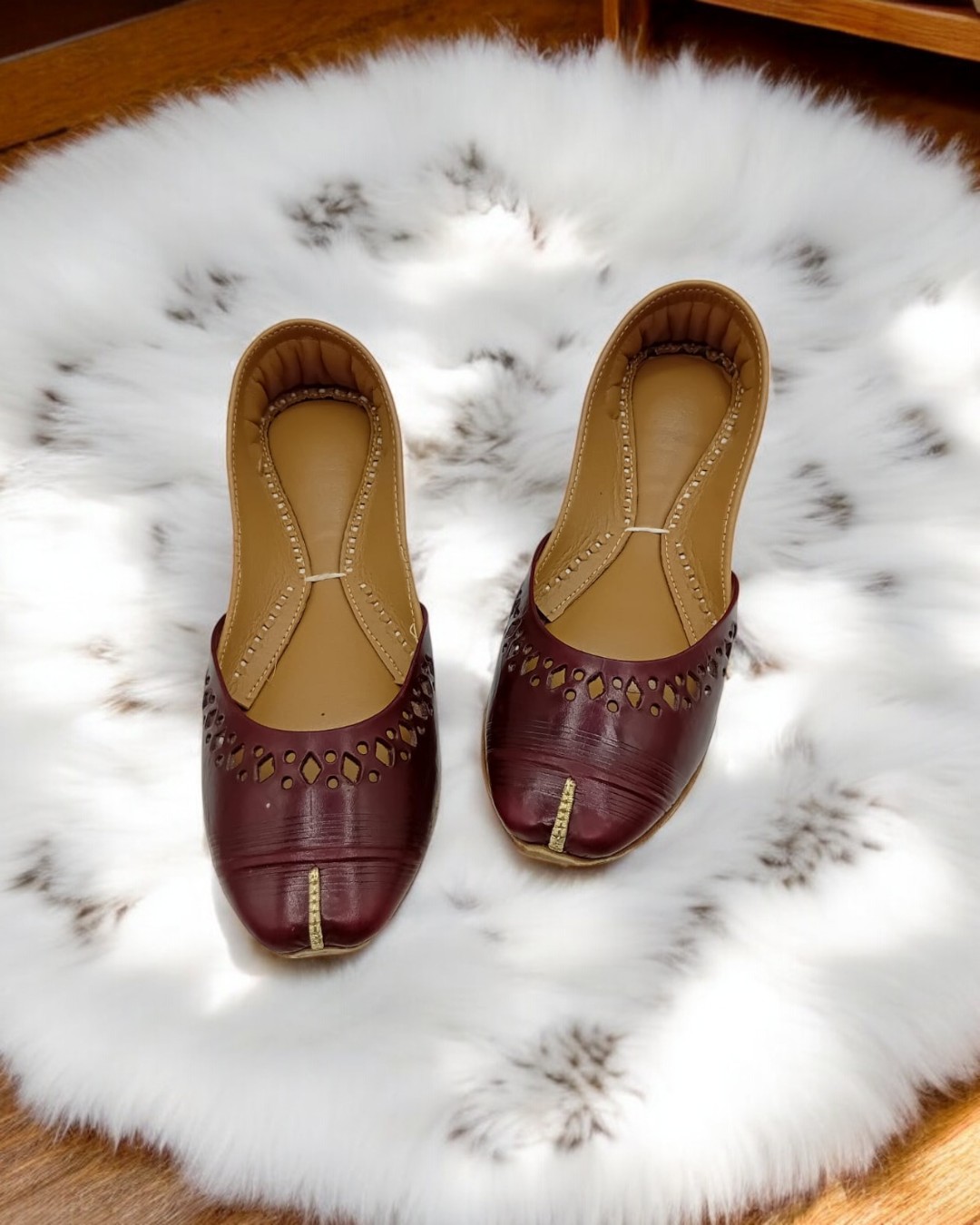 Brown cutwork Khussa Brown cutwork Khussa