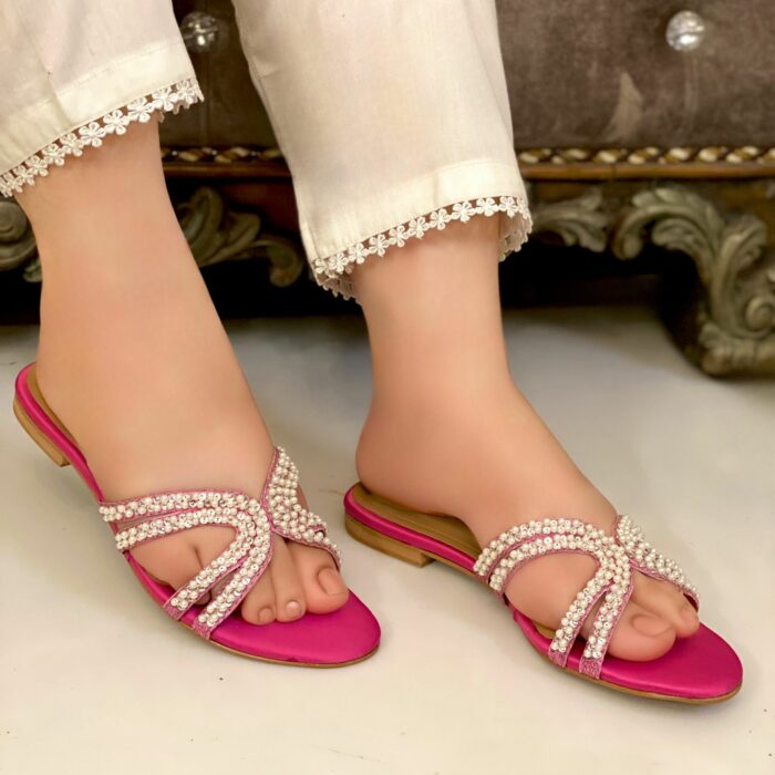 Pearl Flats In Pink-3406 - Image 2