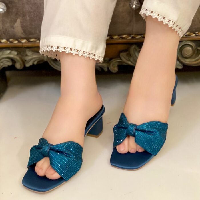 Shimmery Heels In Blue-7266 - Image 2