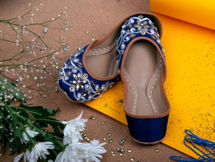 Blue Kundan Khussa for her - SE-12 - Image 2