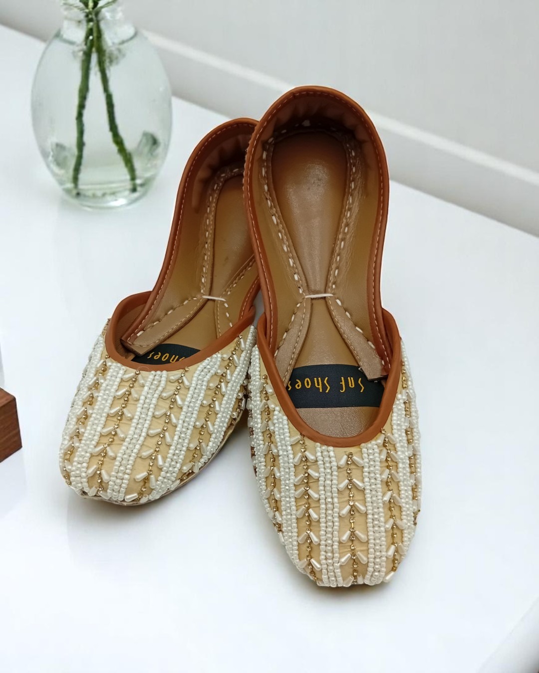 Pearl and Gold Embroidered Khussa Pearl and Gold Embroidered Khussa