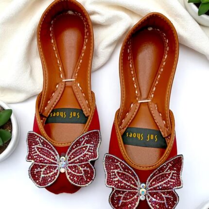 butterfly khussa in red