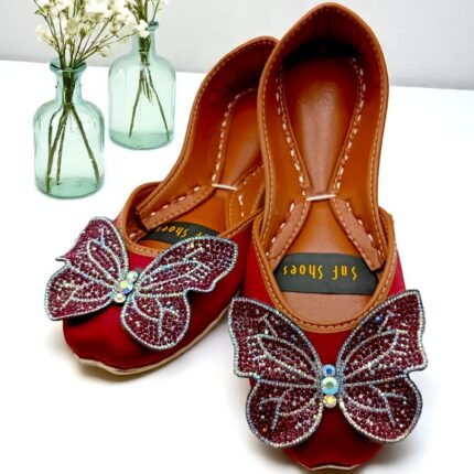 butterfly khussa in red