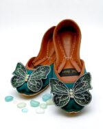 butterfly khussa in green