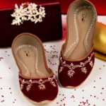 2253 Maroon Velvet khussa for her