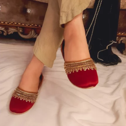 903 Maroon Nawabi khussa for her