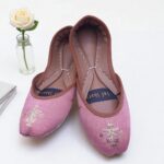 Light.pink Khussa With Golden Bunch