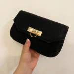 The Studded Clasp Chain Bag In Black