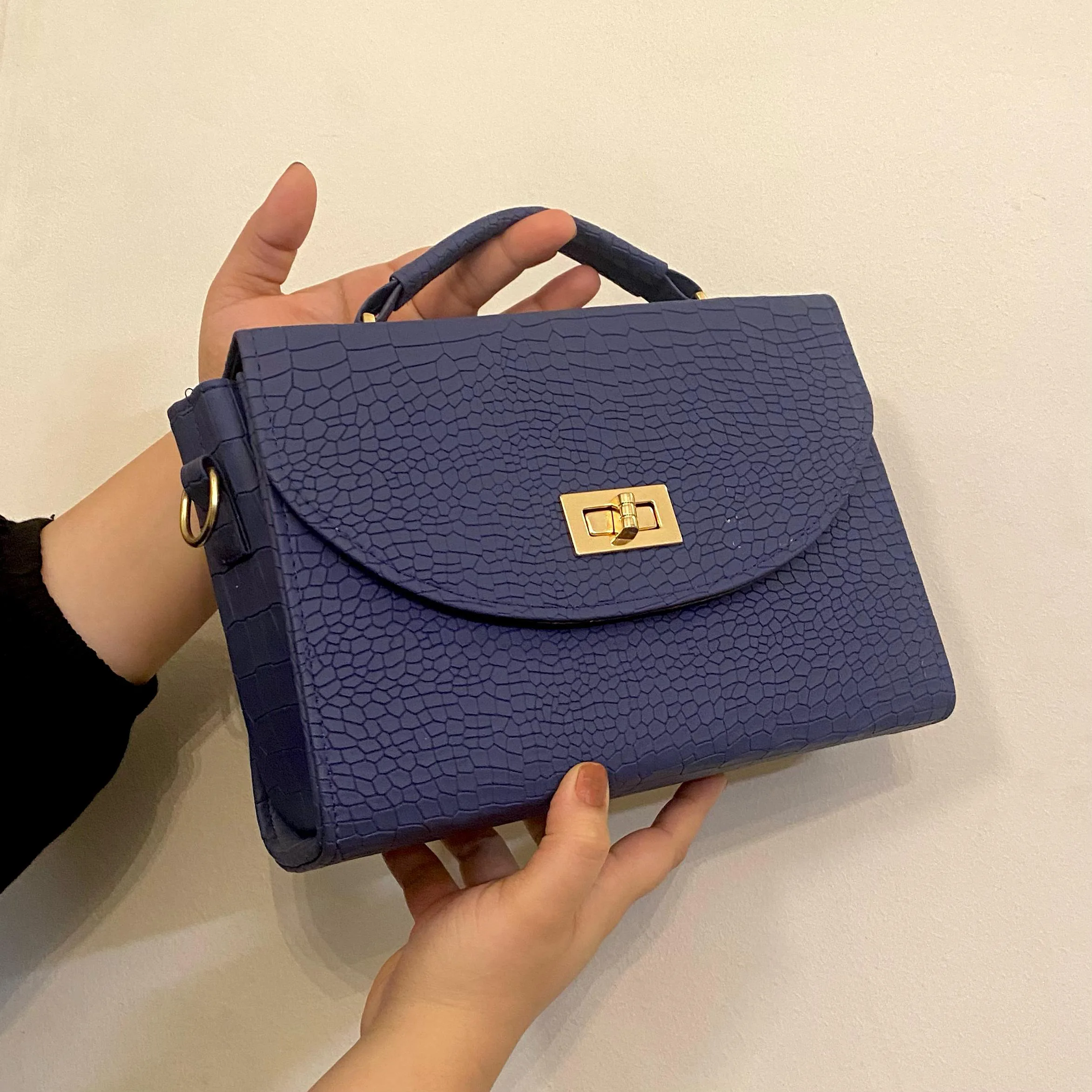 handbag-5-webp Textured Flap Bag For Her In Blue - Image 1