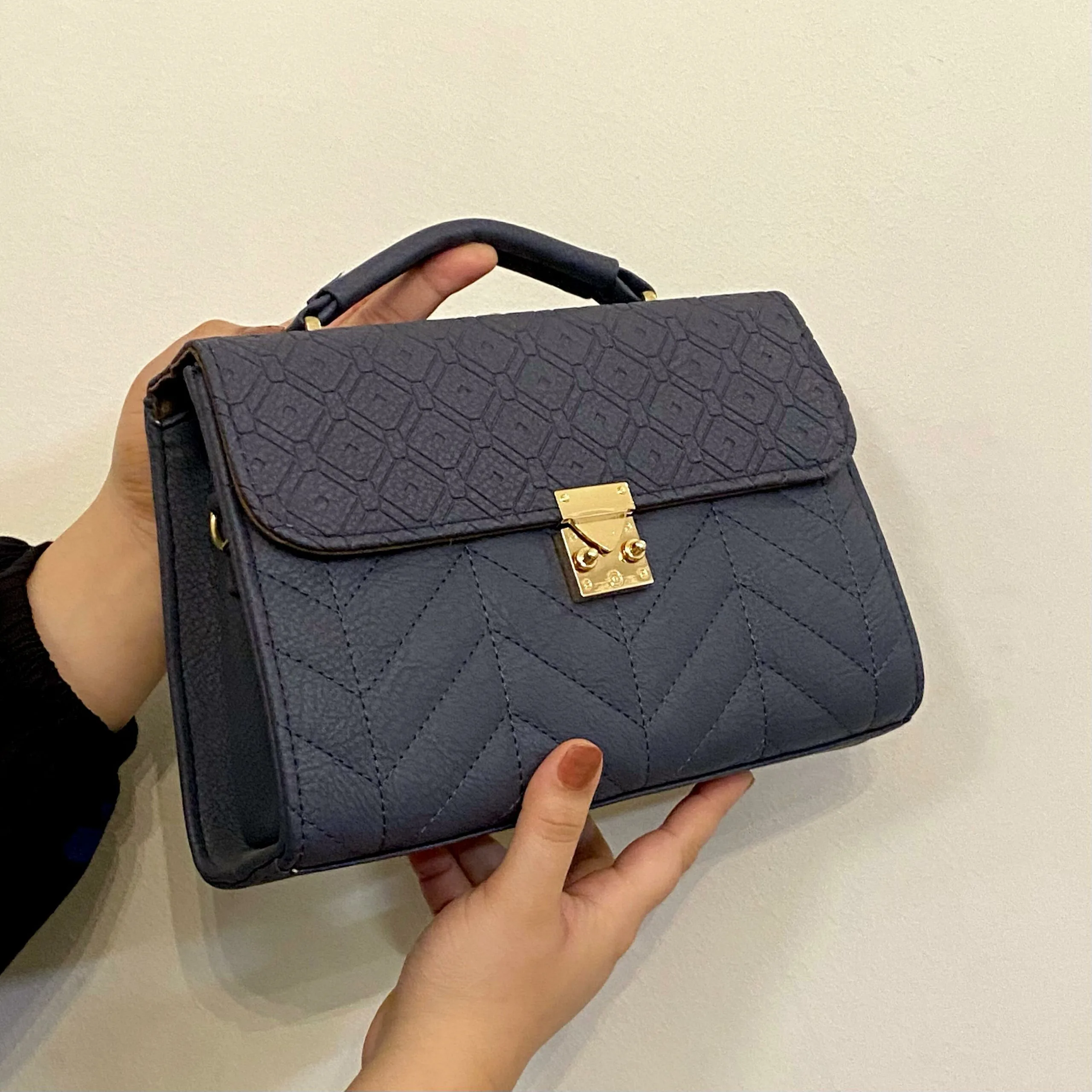 handbag-6-webp Blue Quilted Satchel HandBag In Blue - Image 1