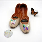 Enchanted Butterfly Khussa In Beige-2467