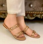 Beige flats for women by SNF