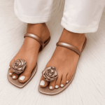 Rose Nude Pink Flower Flats For Her-3425