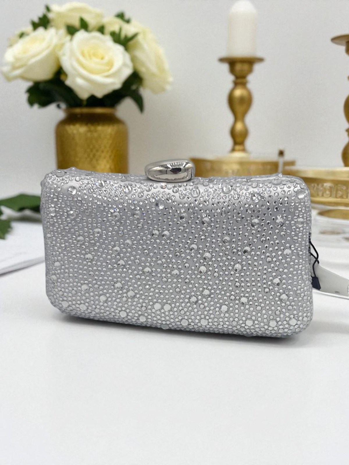 The Silver Starlight Clutch In Silver The Silver Starlight Clutch In Silver