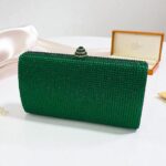 Crimson Crystal Clutch In Green
