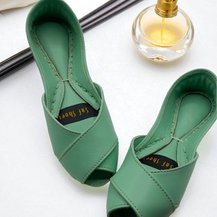 The Sea Green Peep Toes Khussa For Her-
