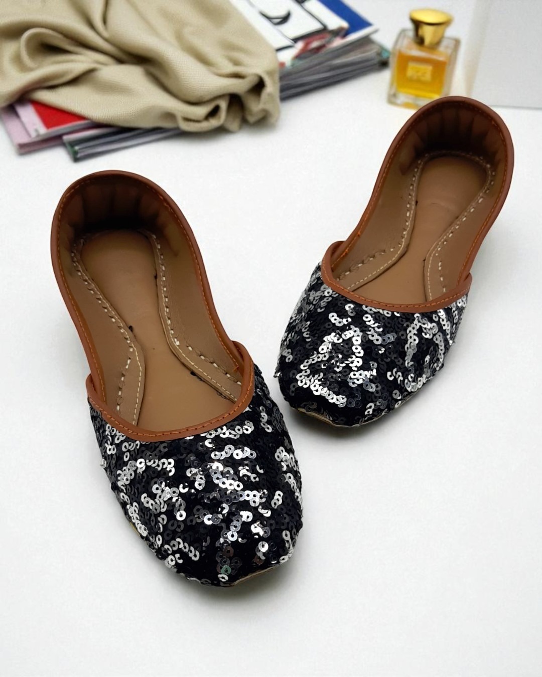 black and silver khussa for her black and silver khussa for her