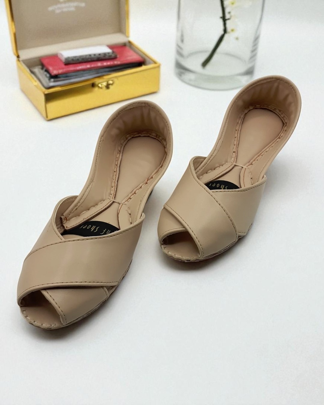 The Nude Peep Toes Khussa For Her The Nude Peep Toes Khussa For Her