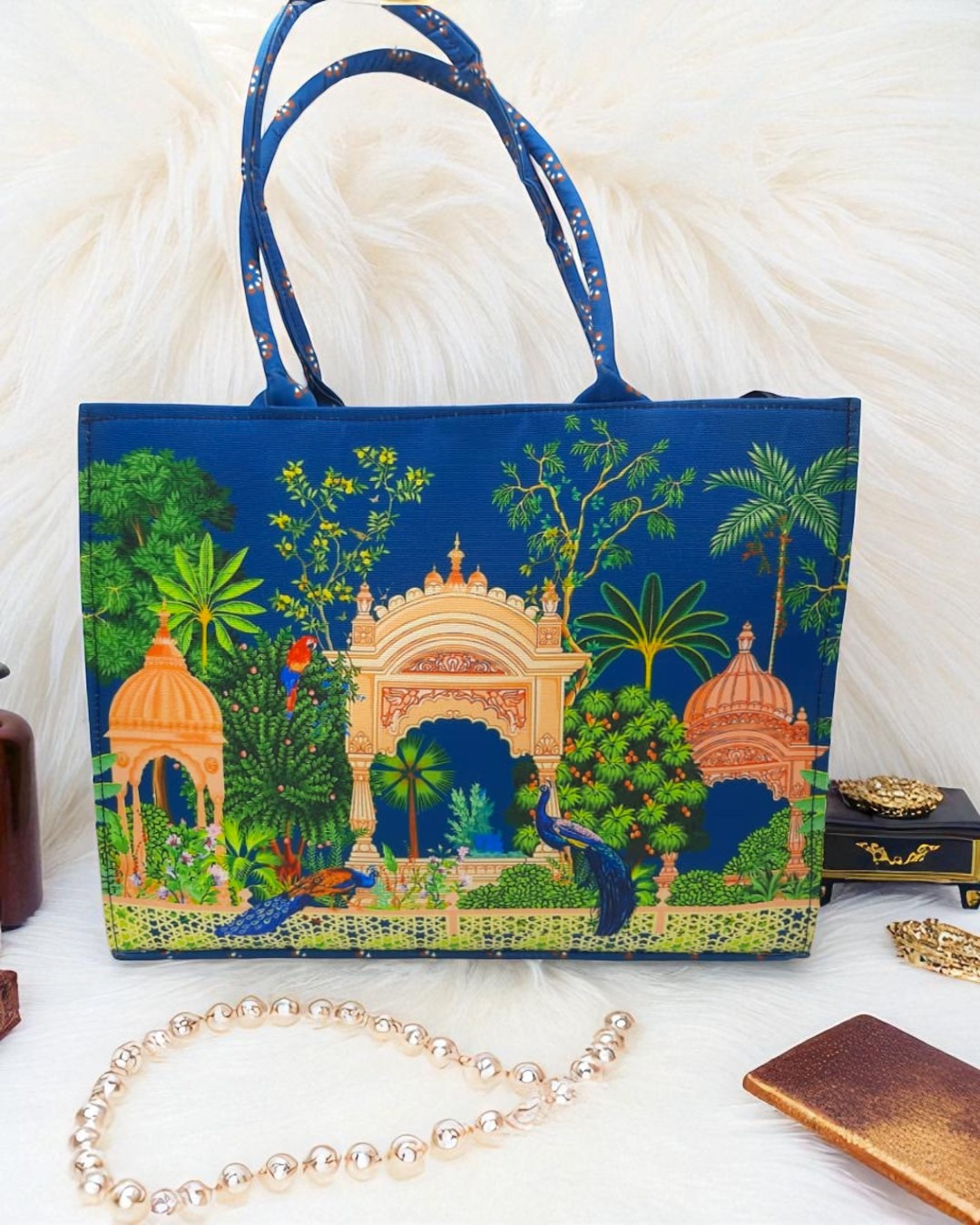 Peacock Garden Tote HandBag For Her Peacock Garden Tote HandBag For Her