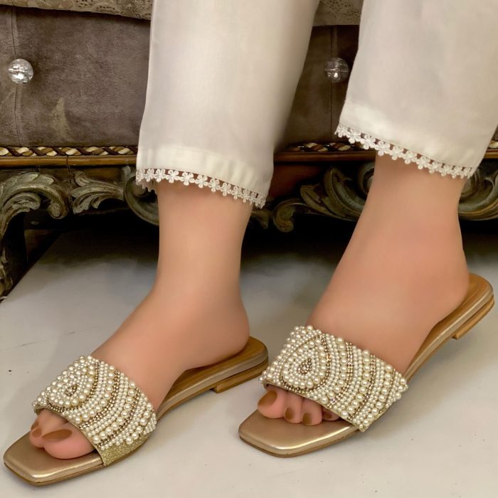 Pearls Flats In Golden-3426 - Image 3