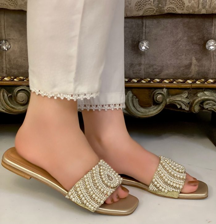 Pearls Flats In Golden-3426 - Image 2