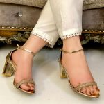 Gold block heels by SNF