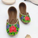 Vivid Rose Hand Painted Khussa For Her-2473