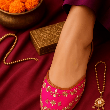 Pink Embroidered Khussa For Her-2150