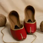 Casual Red Khussa With Golden Zari-2493