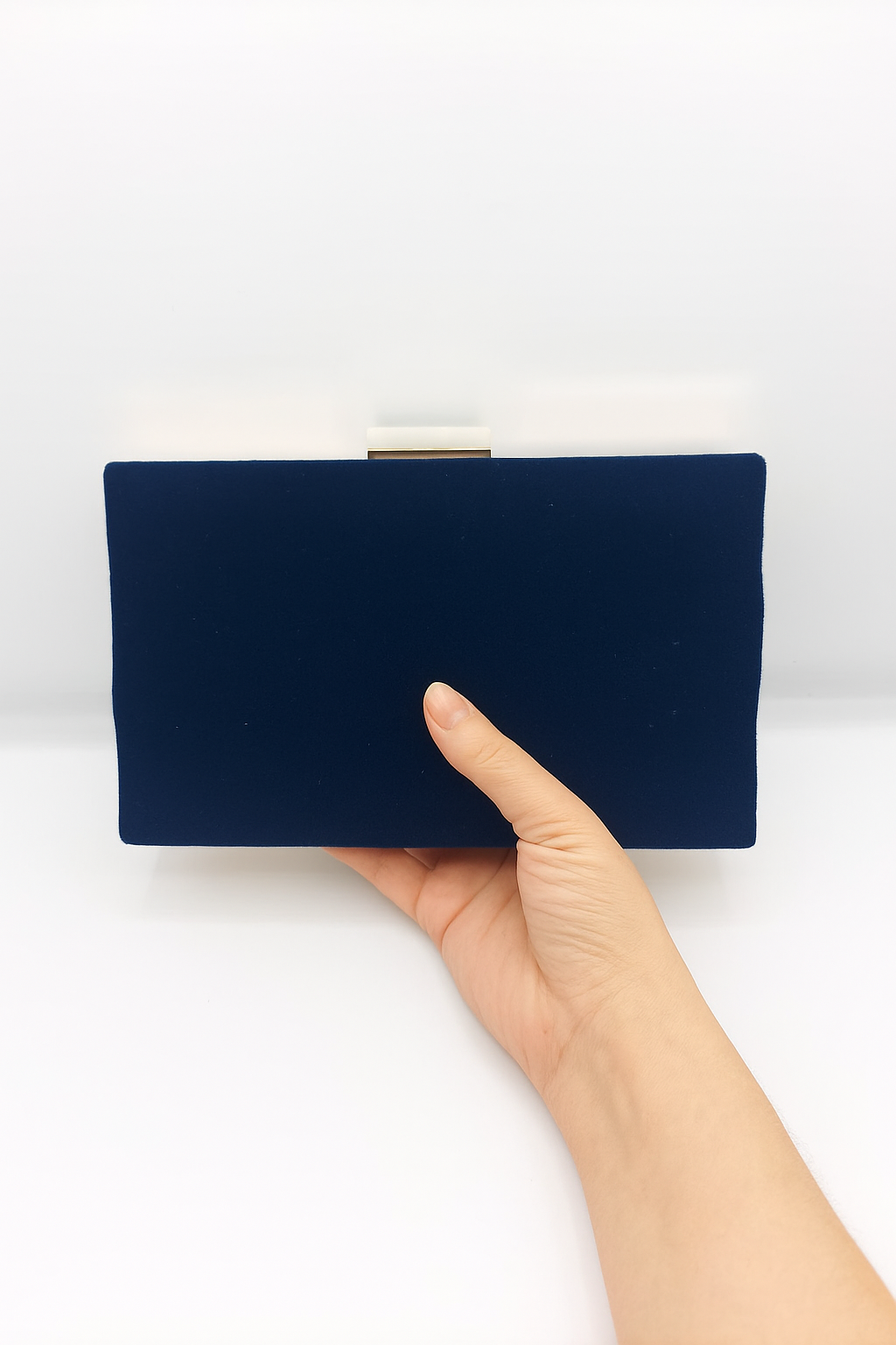Teal Blue Plain velvet Clutch For Her-Cl-130 Teal Blue Plain velvet Clutch For Her-Cl-130