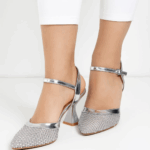 silver pumps heels for her