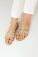 Golden Pearls Flats For Her-3428