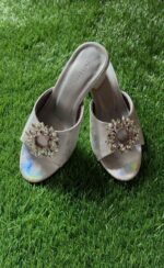 silver heels for her