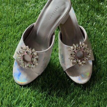 silver heels for her