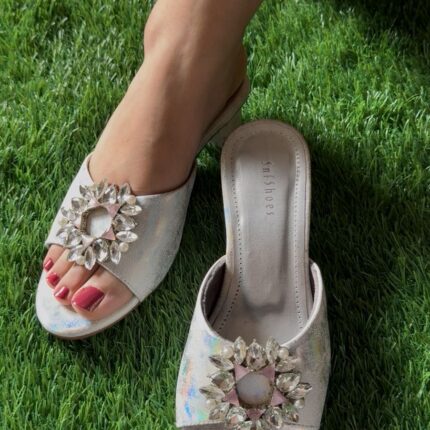 silver heels for her